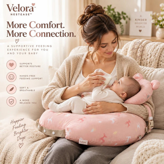 Velora NestEase™ — Adjustable Nursing Pillow & Baby Feeding Support System - Velora