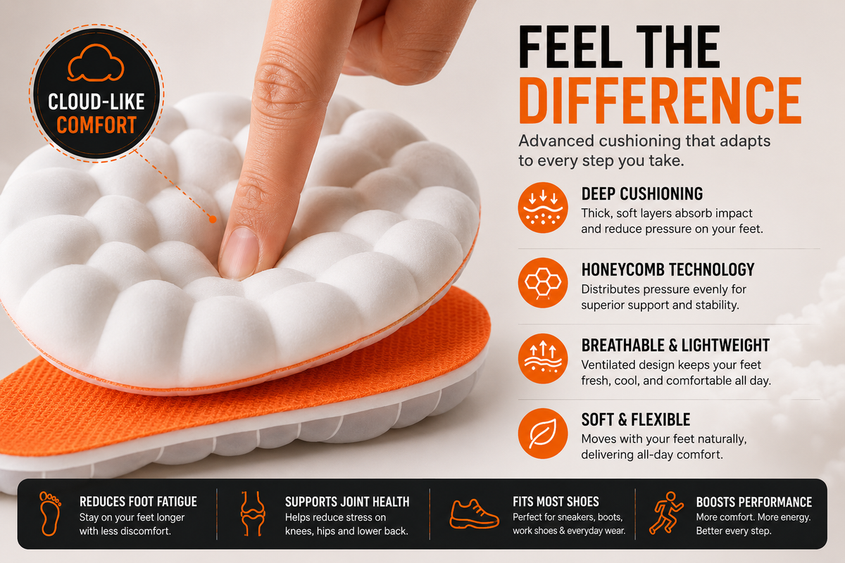 Cushioned Shock-Absorbing Insoles