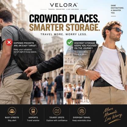 Velora StealthGuard™ Hidden Travel Money Belt