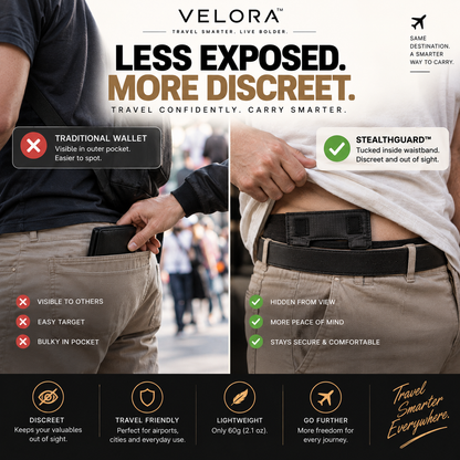 Velora StealthGuard™ Hidden Travel Money Belt