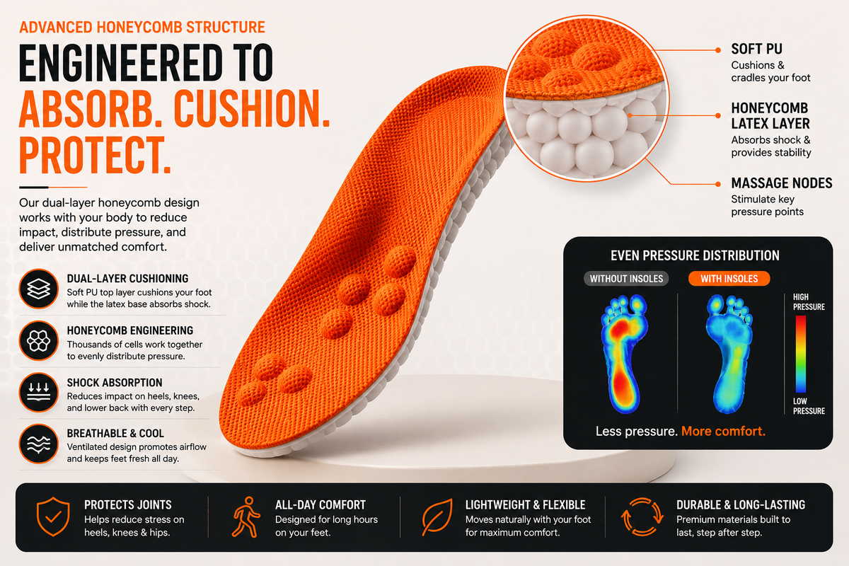 Cushioned Shock-Absorbing Insoles
