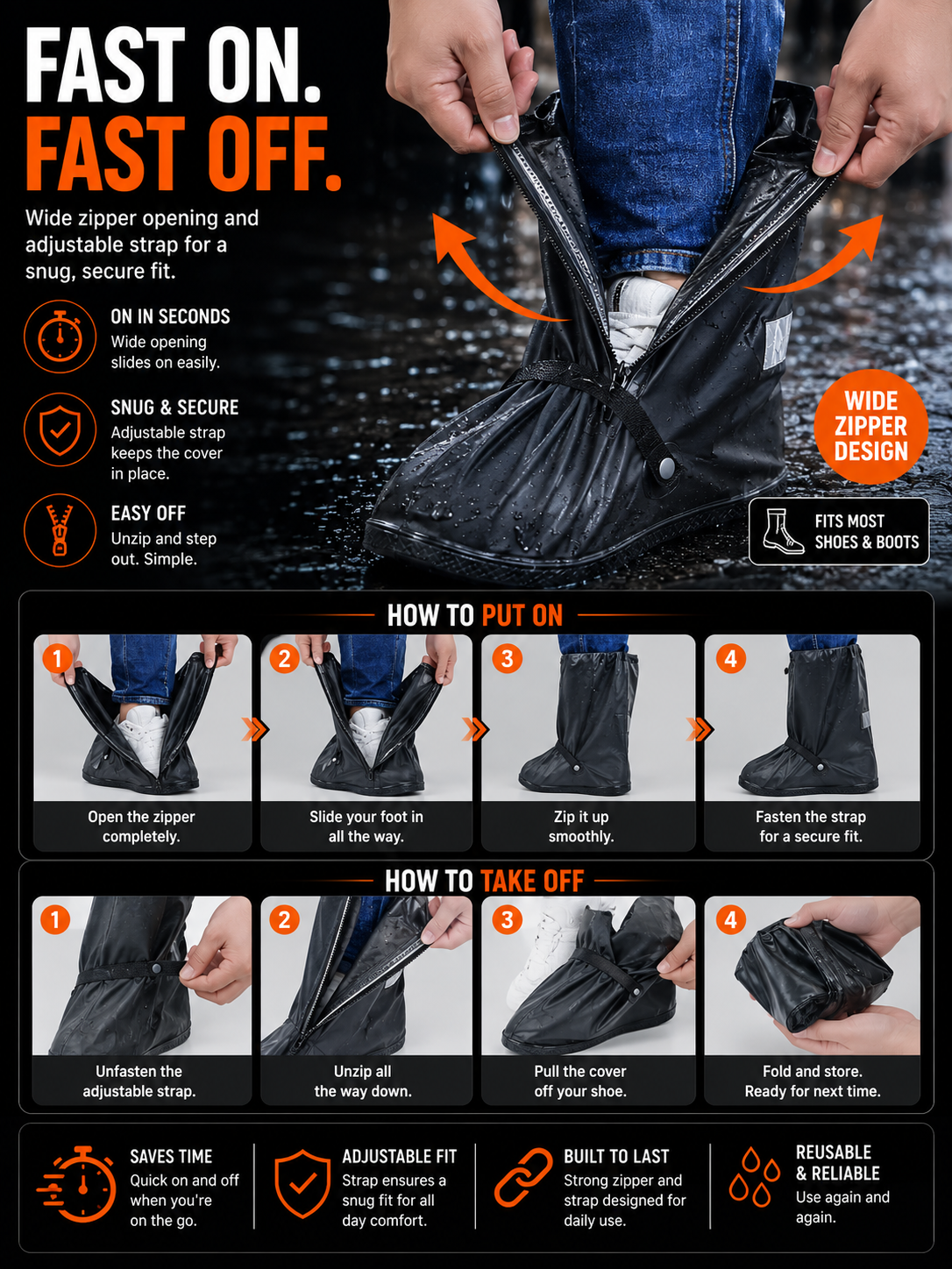 Tall Waterproof Shoe Covers