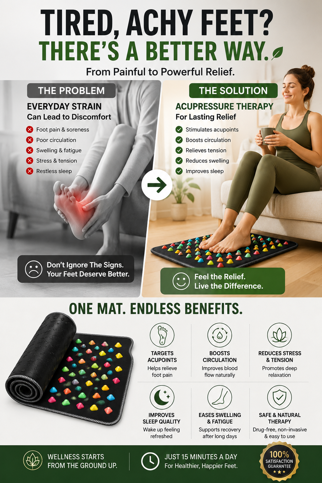 Acupressure Foot Massage Mat