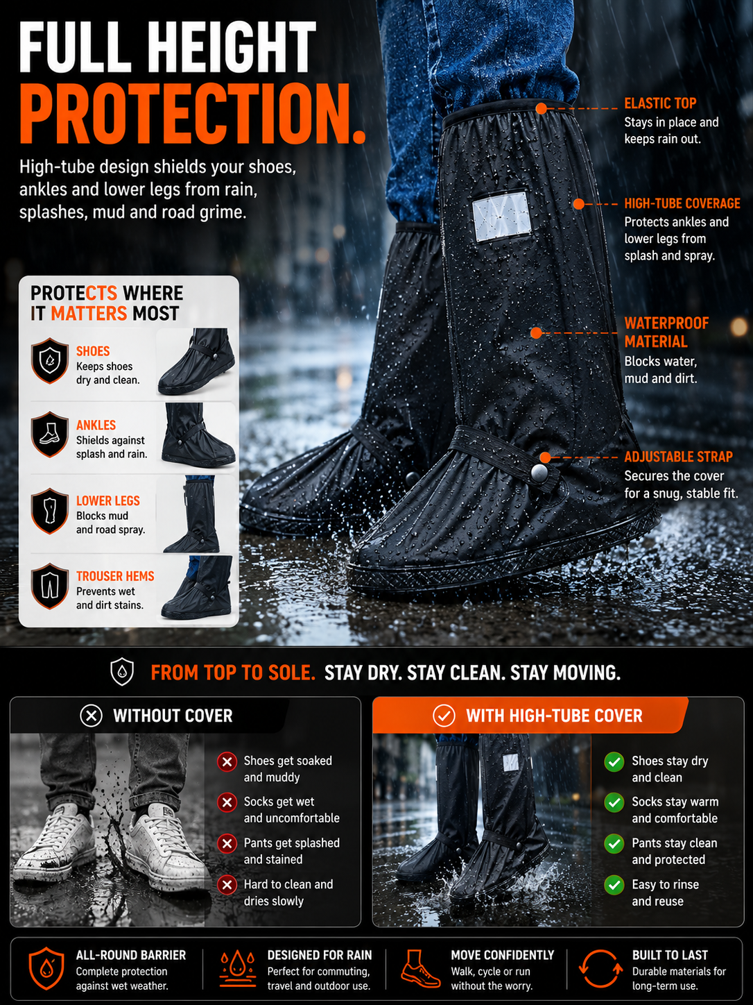 Tall Waterproof Shoe Covers