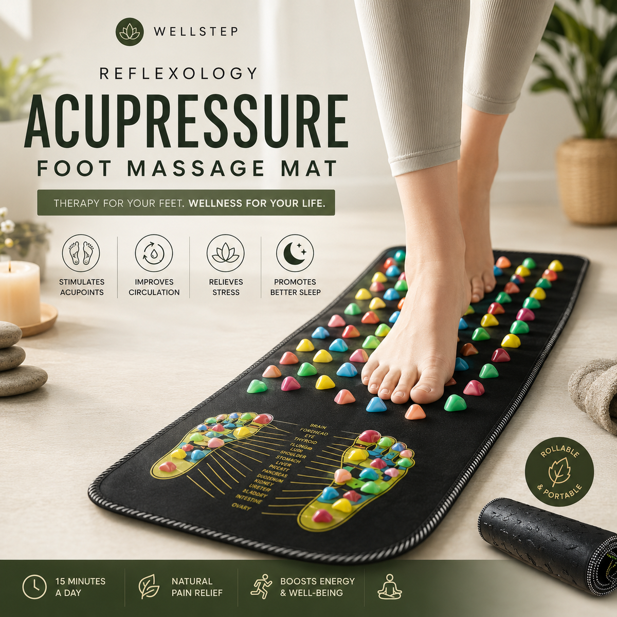 Acupressure Foot Massage Mat