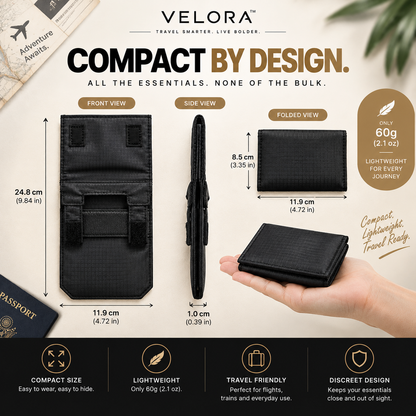 Velora StealthGuard™ Hidden Travel Money Belt