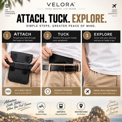 Velora StealthGuard™ Hidden Travel Money Belt