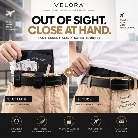 Velora StealthGuard™ Hidden Travel Money Belt
