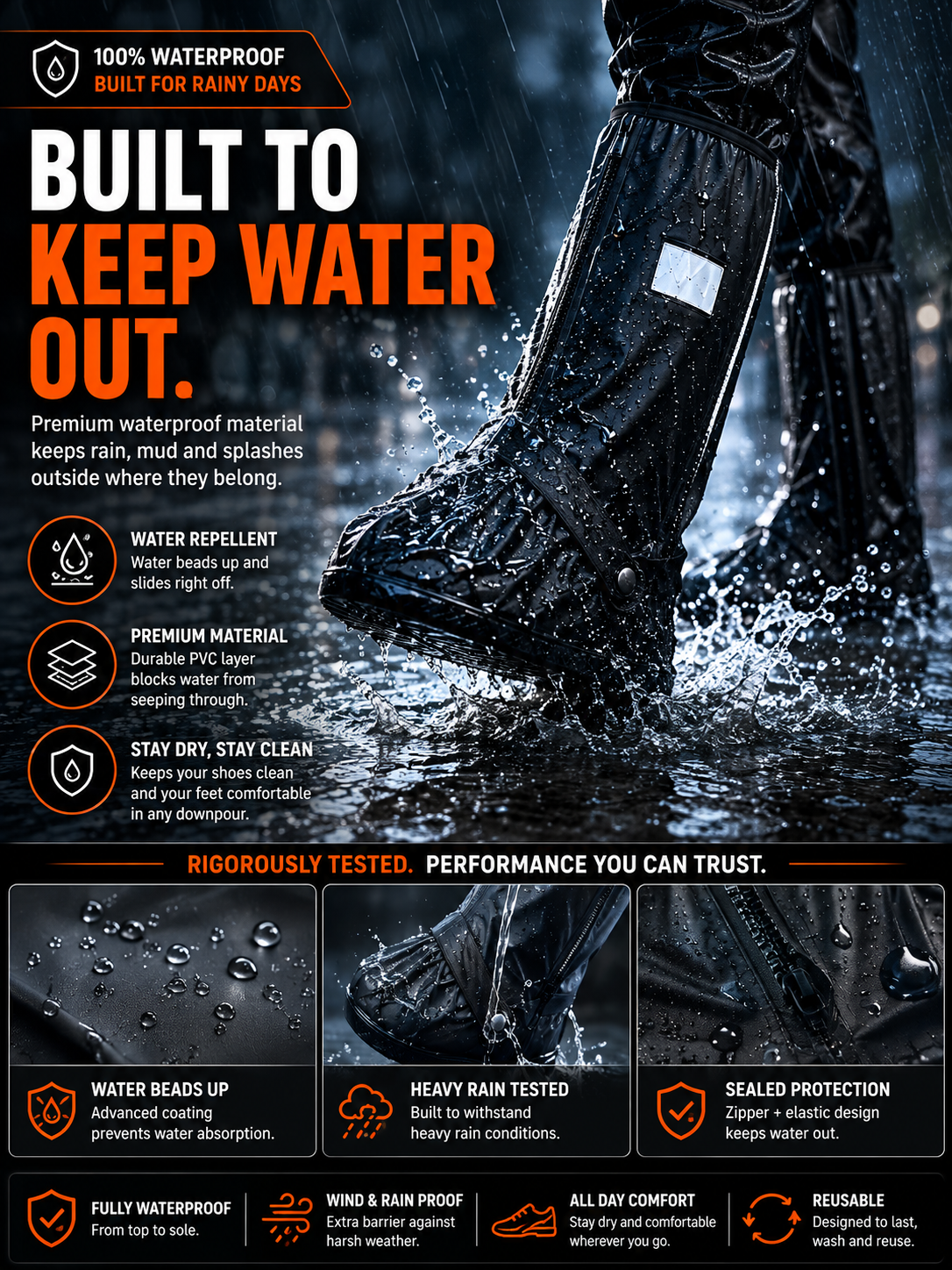 Tall Waterproof Shoe Covers